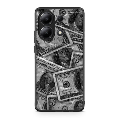 Xiaomi Redmi Note 13 4G Money Dollars θήκη από τη Smartfits με σχέδιο στο πίσω μέρος και μαύρο περίβλημα | Smartphone case with colorful back and black bezels by Smartfits