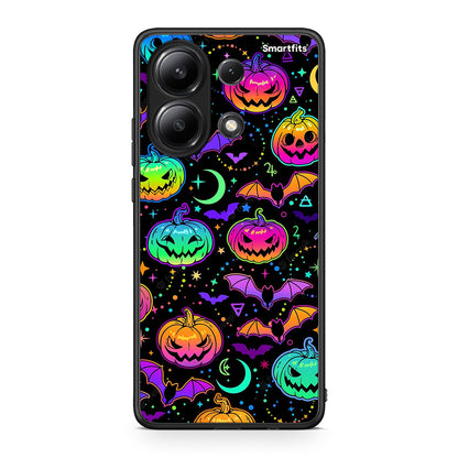 Xiaomi Redmi Note 13 4G Neon Halloween θήκη από τη Smartfits με σχέδιο στο πίσω μέρος και μαύρο περίβλημα | Smartphone case with colorful back and black bezels by Smartfits