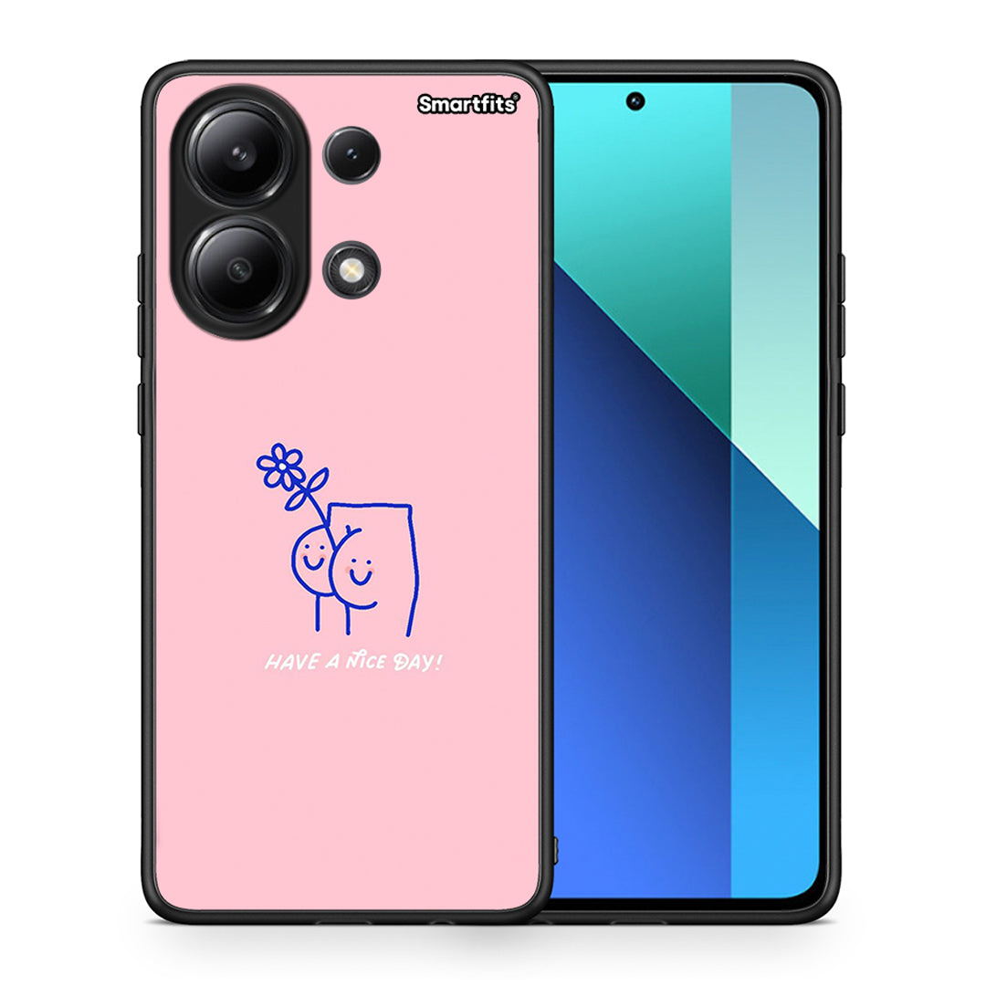 Θήκη Xiaomi Redmi Note 13 4G Nice Day από τη Smartfits με σχέδιο στο πίσω μέρος και μαύρο περίβλημα | Xiaomi Redmi Note 13 4G Nice Day case with colorful back and black bezels