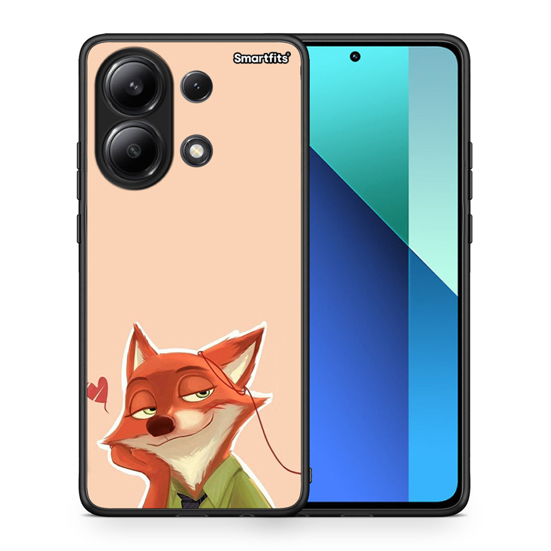 Θήκη Xiaomi Redmi Note 13 4G Nick Wilde And Judy Hopps Love 1 από τη Smartfits με σχέδιο στο πίσω μέρος και μαύρο περίβλημα | Xiaomi Redmi Note 13 4G Nick Wilde And Judy Hopps Love 1 case with colorful back and black bezels