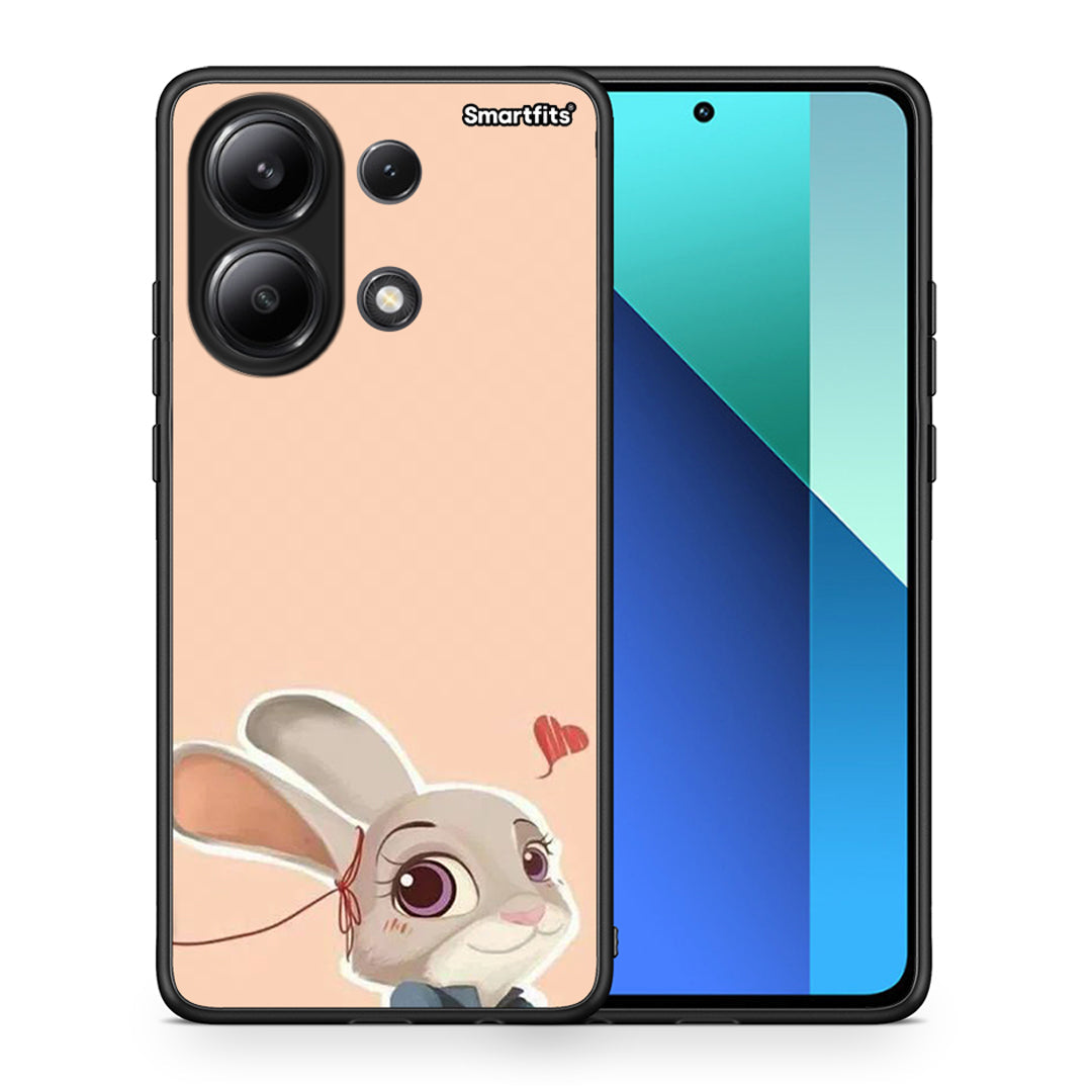 Θήκη Xiaomi Redmi Note 13 4G Nick Wilde And Judy Hopps Love 2 από τη Smartfits με σχέδιο στο πίσω μέρος και μαύρο περίβλημα | Xiaomi Redmi Note 13 4G Nick Wilde And Judy Hopps Love 2 case with colorful back and black bezels