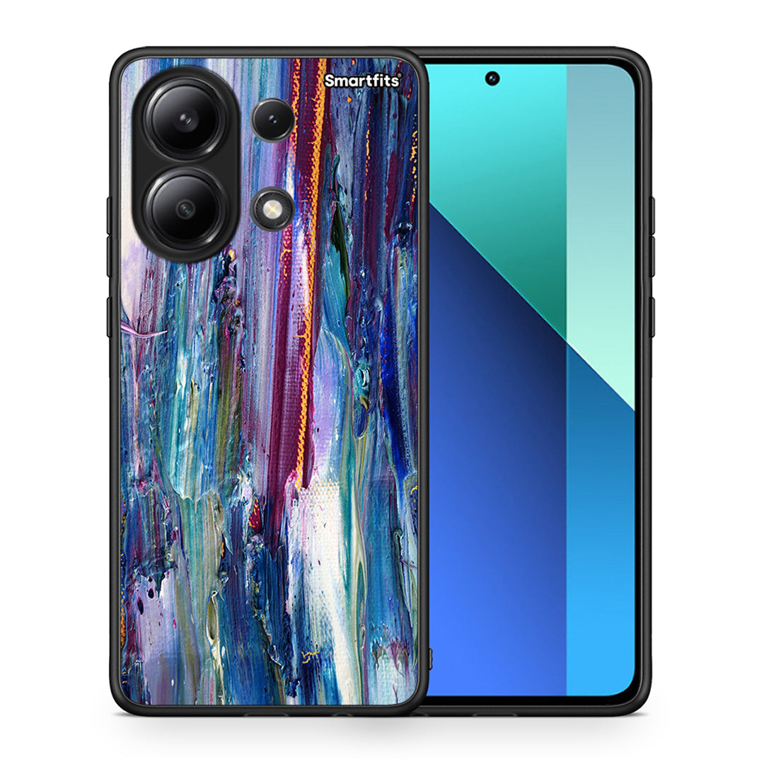 Θήκη Xiaomi Redmi Note 13 4G Winter Paint από τη Smartfits με σχέδιο στο πίσω μέρος και μαύρο περίβλημα | Xiaomi Redmi Note 13 4G Winter Paint case with colorful back and black bezels