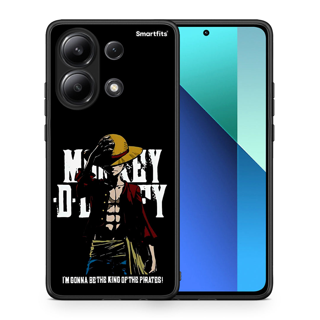 Θήκη Xiaomi Redmi Note 13 4G Pirate King από τη Smartfits με σχέδιο στο πίσω μέρος και μαύρο περίβλημα | Xiaomi Redmi Note 13 4G Pirate King case with colorful back and black bezels
