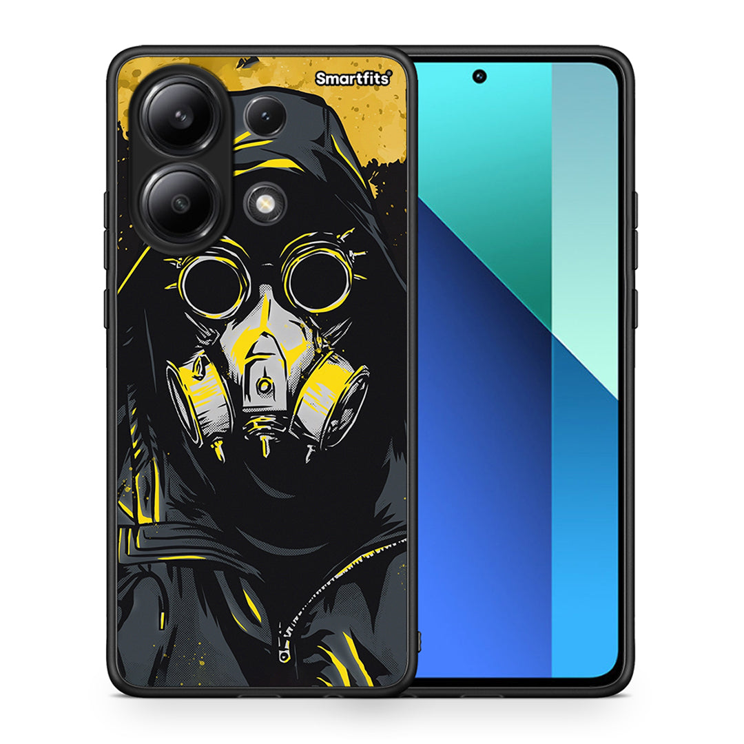 Θήκη Xiaomi Redmi Note 13 4G Mask PopArt από τη Smartfits με σχέδιο στο πίσω μέρος και μαύρο περίβλημα | Xiaomi Redmi Note 13 4G Mask PopArt case with colorful back and black bezels