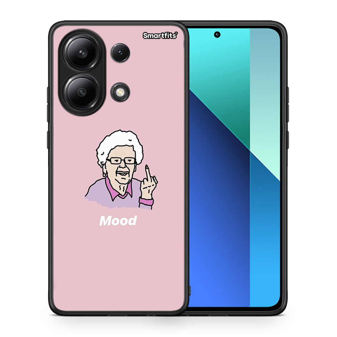 Θήκη Xiaomi Redmi Note 13 4G Mood PopArt από τη Smartfits με σχέδιο στο πίσω μέρος και μαύρο περίβλημα | Xiaomi Redmi Note 13 4G Mood PopArt case with colorful back and black bezels