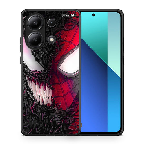 Θήκη Xiaomi Redmi Note 13 4G SpiderVenom PopArt από τη Smartfits με σχέδιο στο πίσω μέρος και μαύρο περίβλημα | Xiaomi Redmi Note 13 4G SpiderVenom PopArt case with colorful back and black bezels