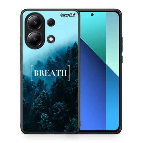 Θήκη Xiaomi Redmi Note 13 4G Breath Quote από τη Smartfits με σχέδιο στο πίσω μέρος και μαύρο περίβλημα | Xiaomi Redmi Note 13 4G Breath Quote case with colorful back and black bezels
