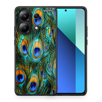 Thumbnail for Θήκη Xiaomi Redmi Note 13 4G Real Peacock Feathers από τη Smartfits με σχέδιο στο πίσω μέρος και μαύρο περίβλημα | Xiaomi Redmi Note 13 4G Real Peacock Feathers case with colorful back and black bezels