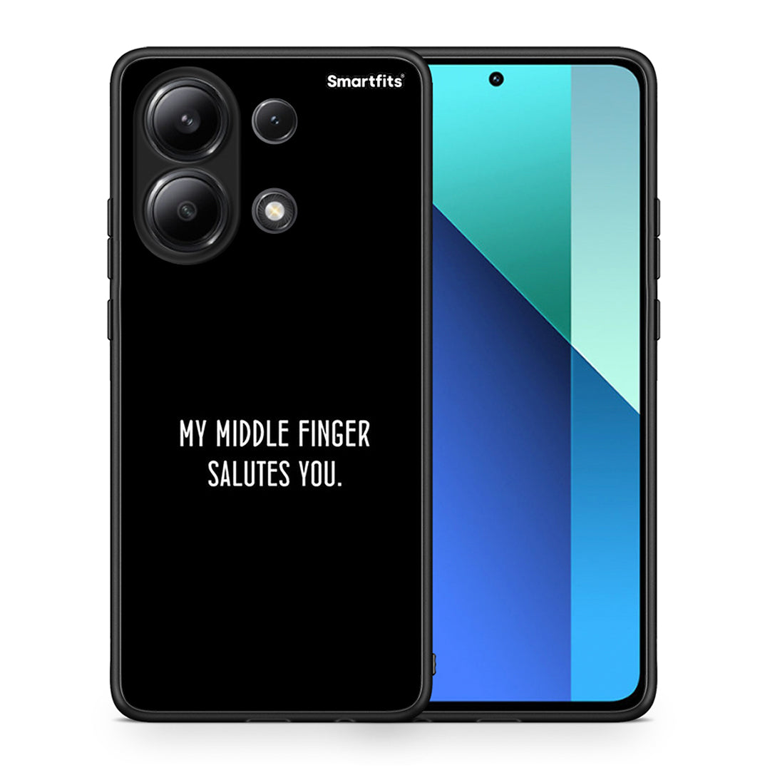 Θήκη Xiaomi Redmi Note 13 4G Salute από τη Smartfits με σχέδιο στο πίσω μέρος και μαύρο περίβλημα | Xiaomi Redmi Note 13 4G Salute case with colorful back and black bezels