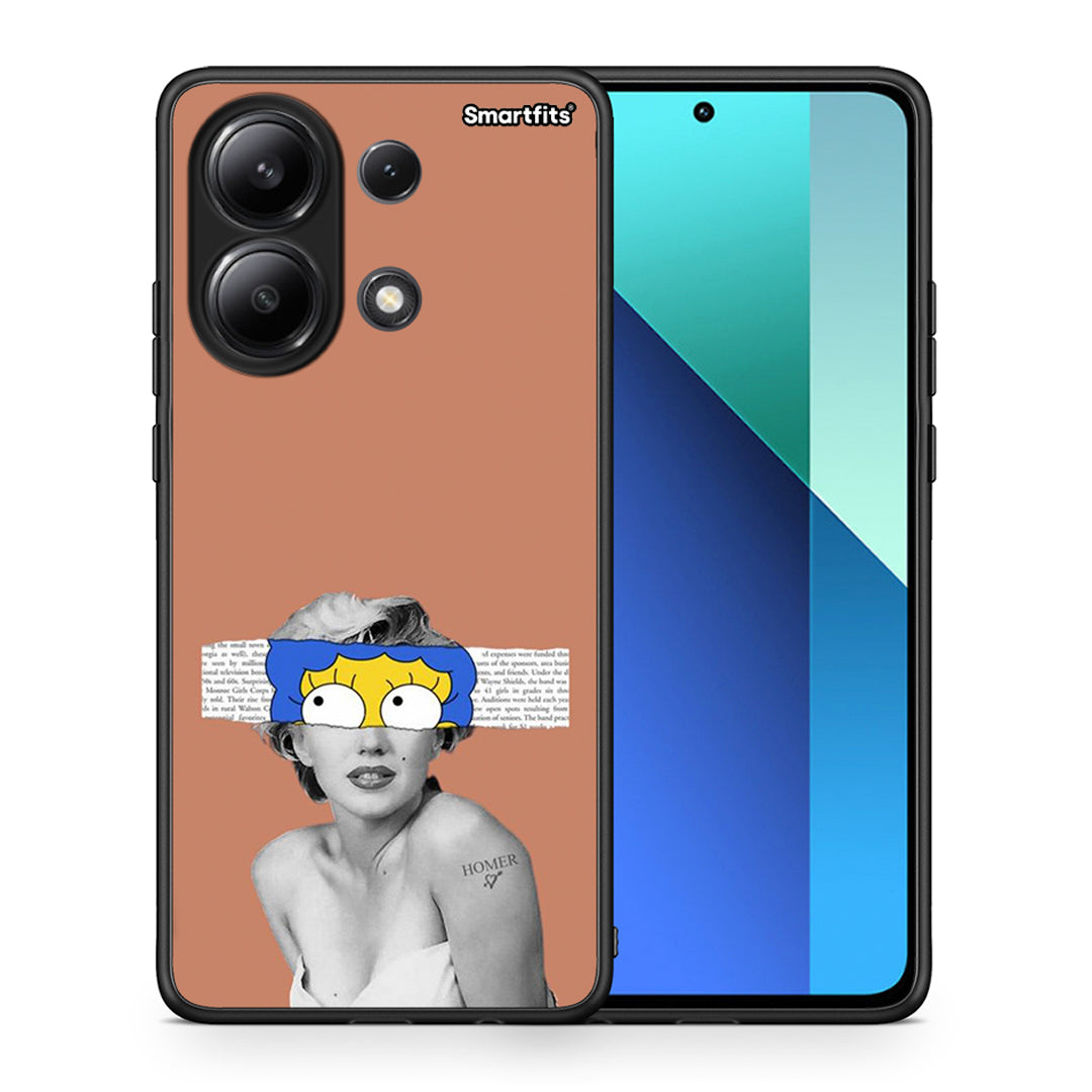 Θήκη Xiaomi Redmi Note 13 4G Sim Merilyn από τη Smartfits με σχέδιο στο πίσω μέρος και μαύρο περίβλημα | Xiaomi Redmi Note 13 4G Sim Merilyn case with colorful back and black bezels