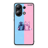 Thumbnail for Xiaomi Redmi Note 13 4G Stitch And Angel θήκη από τη Smartfits με σχέδιο στο πίσω μέρος και μαύρο περίβλημα | Smartphone case with colorful back and black bezels by Smartfits