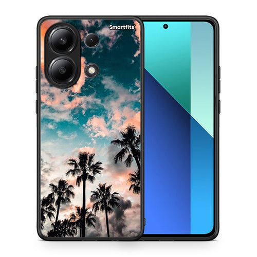 Θήκη Xiaomi Redmi Note 13 4G Sky Summer από τη Smartfits με σχέδιο στο πίσω μέρος και μαύρο περίβλημα | Xiaomi Redmi Note 13 4G Sky Summer case with colorful back and black bezels