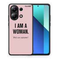 Thumbnail for Θήκη Xiaomi Redmi Note 13 4G Superpower Woman από τη Smartfits με σχέδιο στο πίσω μέρος και μαύρο περίβλημα | Xiaomi Redmi Note 13 4G Superpower Woman case with colorful back and black bezels