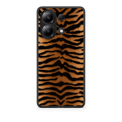 Θήκη Xiaomi Redmi Note 13 4G Tiger Print Orange and Black από τη Smartfits με σχέδιο στο πίσω μέρος και μαύρο περίβλημα | Xiaomi Redmi Note 13 4G Tiger Print Orange and Black case with colorful back and black bezels