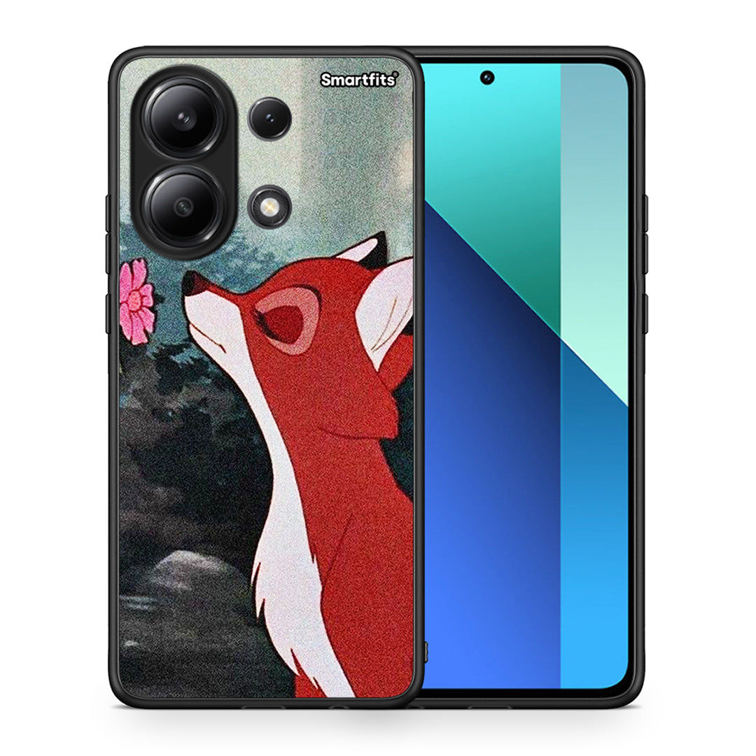 Θήκη Xiaomi Redmi Note 13 4G Tod And Vixey Love 2 από τη Smartfits με σχέδιο στο πίσω μέρος και μαύρο περίβλημα | Xiaomi Redmi Note 13 4G Tod And Vixey Love 2 case with colorful back and black bezels