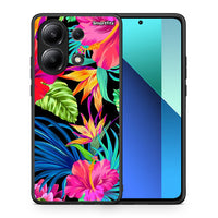 Thumbnail for Θήκη Xiaomi Redmi Note 13 4G Tropical Flowers από τη Smartfits με σχέδιο στο πίσω μέρος και μαύρο περίβλημα | Xiaomi Redmi Note 13 4G Tropical Flowers case with colorful back and black bezels