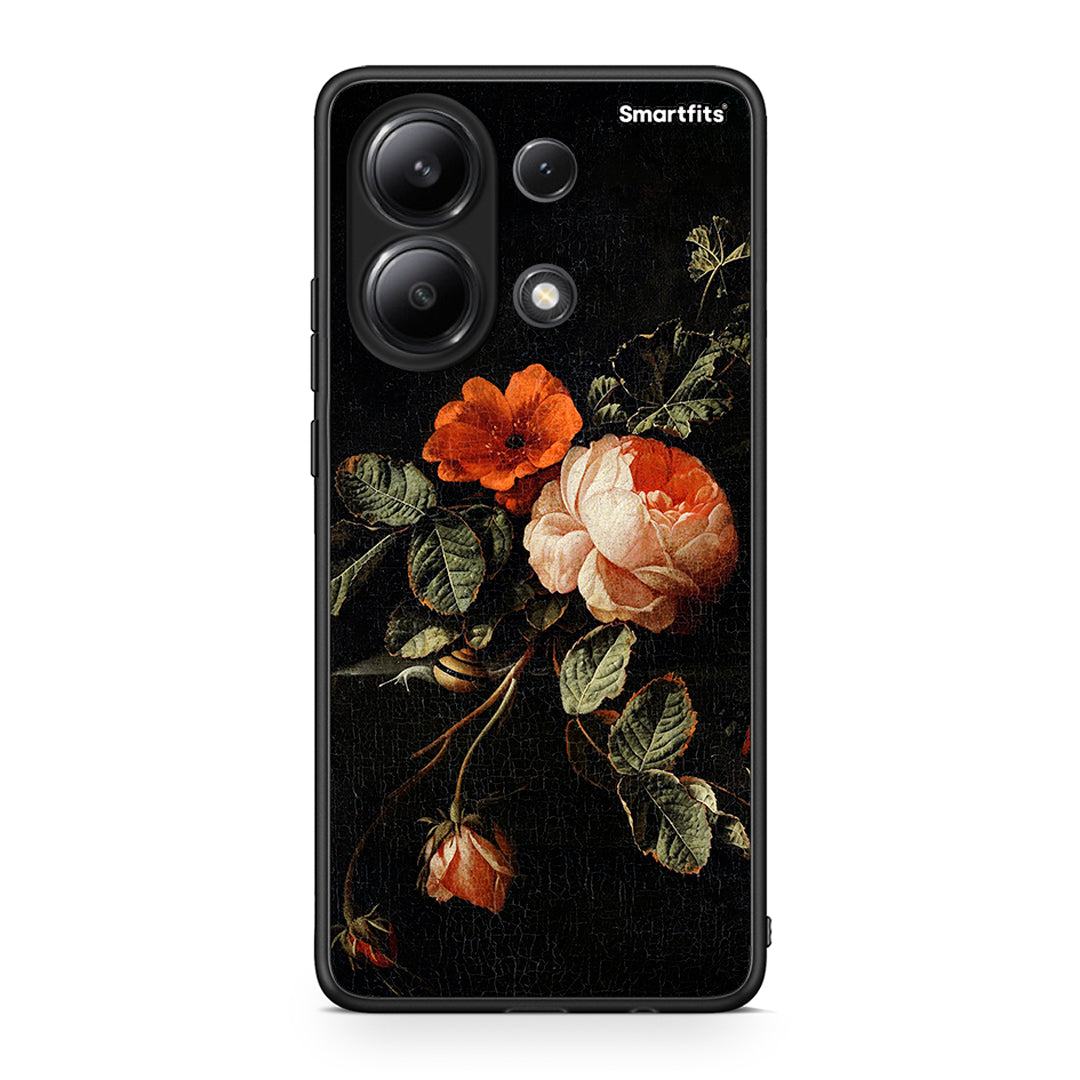 Xiaomi Redmi Note 13 4G Vintage Roses θήκη από τη Smartfits με σχέδιο στο πίσω μέρος και μαύρο περίβλημα | Smartphone case with colorful back and black bezels by Smartfits