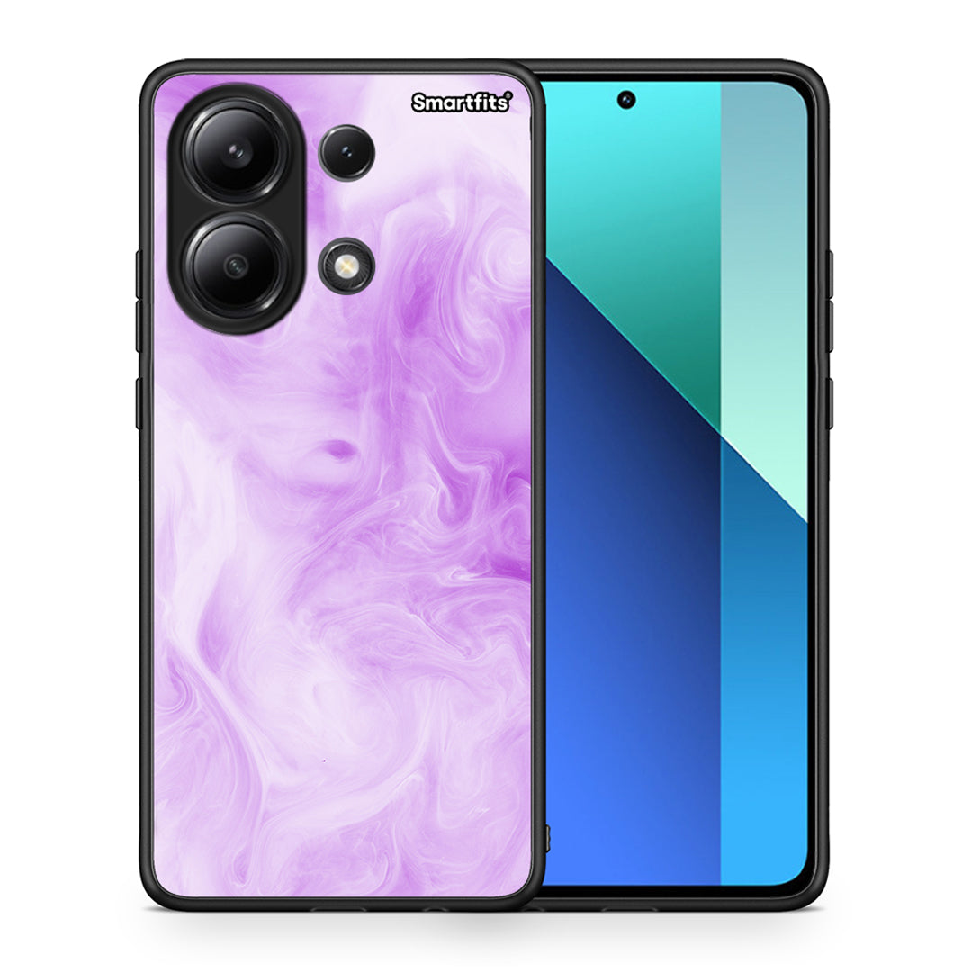 Θήκη Xiaomi Redmi Note 13 4G Lavender Watercolor από τη Smartfits με σχέδιο στο πίσω μέρος και μαύρο περίβλημα | Xiaomi Redmi Note 13 4G Lavender Watercolor case with colorful back and black bezels