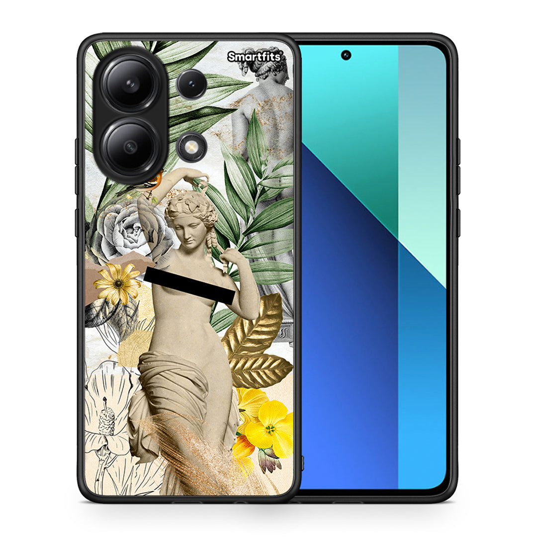 Θήκη Xiaomi Redmi Note 13 4G Woman Statue από τη Smartfits με σχέδιο στο πίσω μέρος και μαύρο περίβλημα | Xiaomi Redmi Note 13 4G Woman Statue case with colorful back and black bezels