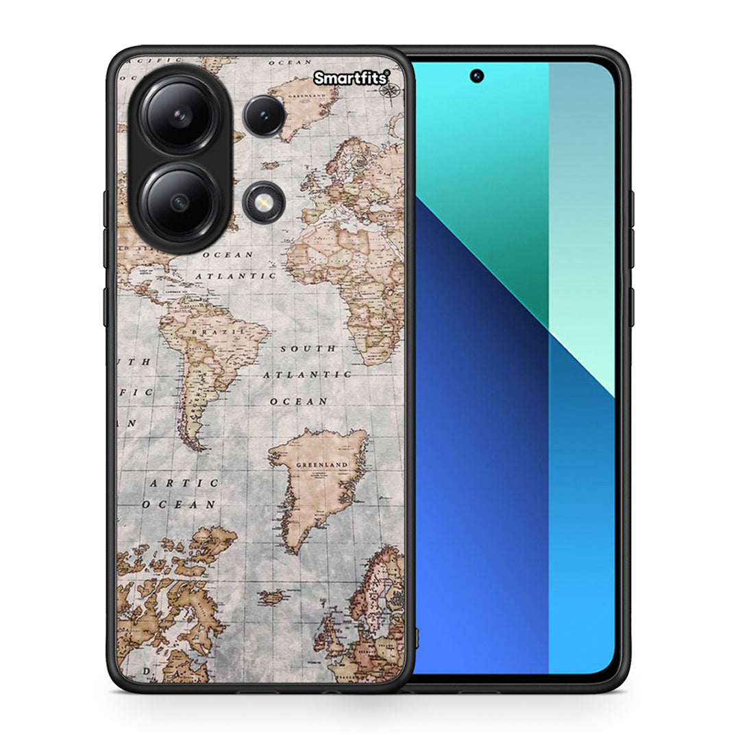 Θήκη Xiaomi Redmi Note 13 4G Back Cover με Σχέδιο World Map – Smartfits ...