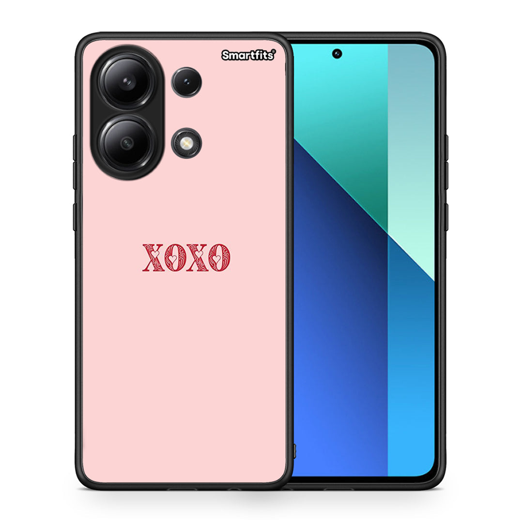 Θήκη Xiaomi Redmi Note 13 4G XOXO Love από τη Smartfits με σχέδιο στο πίσω μέρος και μαύρο περίβλημα | Xiaomi Redmi Note 13 4G XOXO Love case with colorful back and black bezels