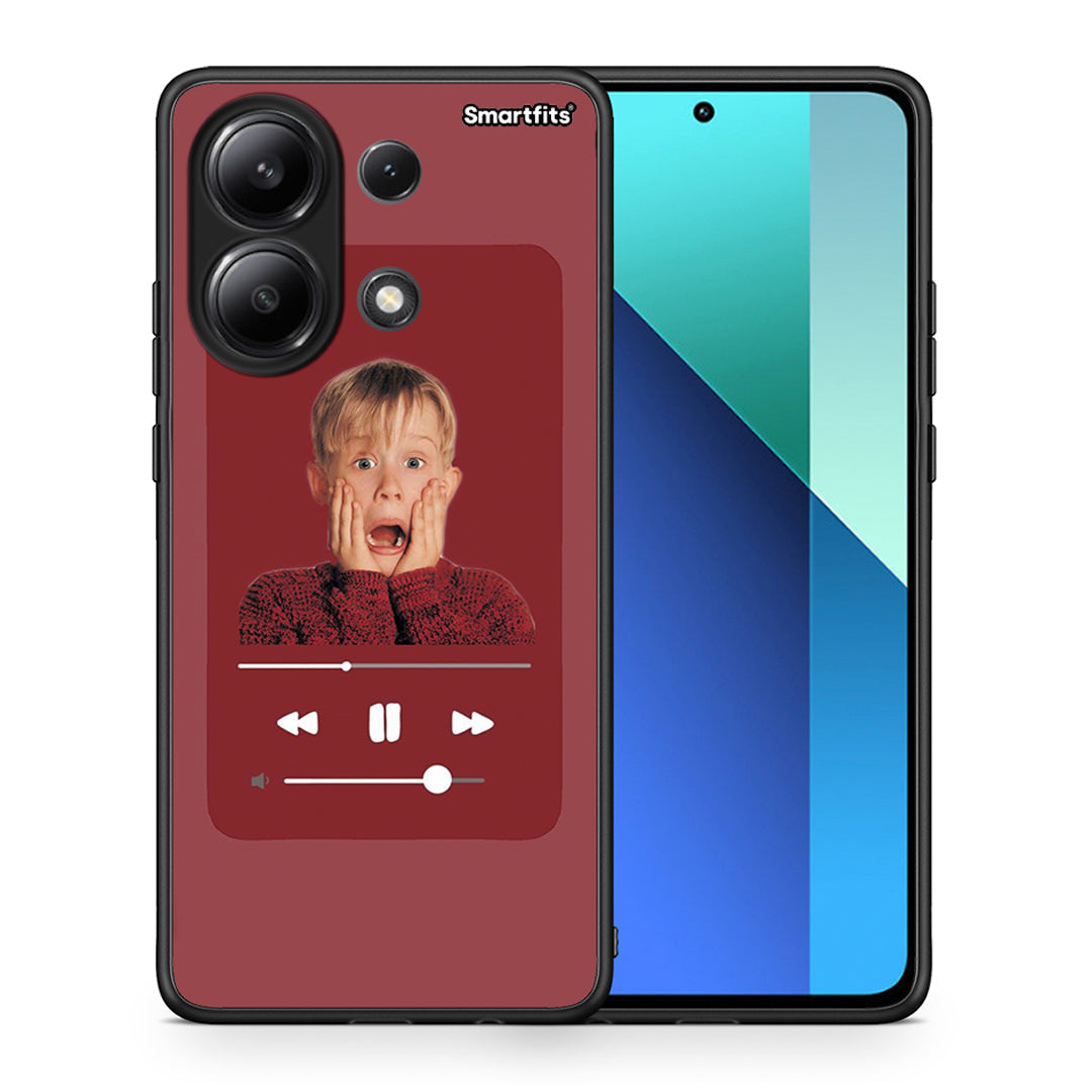 Θήκη Xiaomi Redmi Note 13 4G Xmas Alone Music από τη Smartfits με σχέδιο στο πίσω μέρος και μαύρο περίβλημα | Xiaomi Redmi Note 13 4G Xmas Alone Music case with colorful back and black bezels