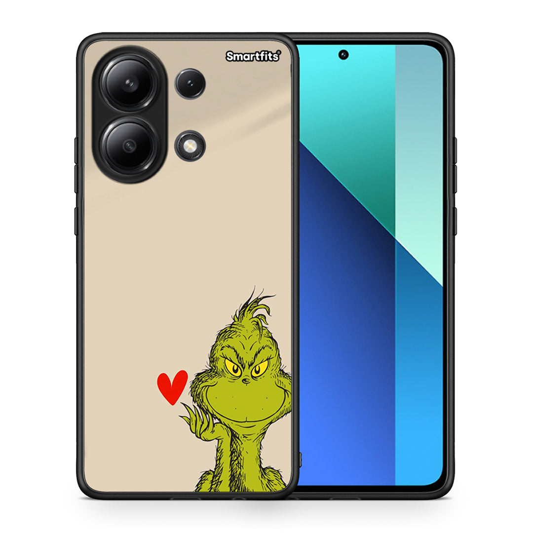 Θήκη Xiaomi Redmi Note 13 4G Xmas Grinch από τη Smartfits με σχέδιο στο πίσω μέρος και μαύρο περίβλημα | Xiaomi Redmi Note 13 4G Xmas Grinch case with colorful back and black bezels