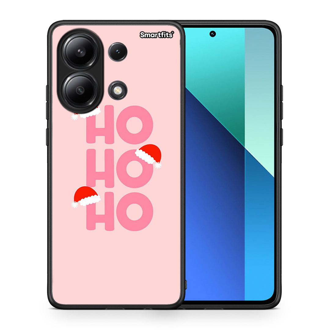 Θήκη Xiaomi Redmi Note 13 4G Xmas Ho Ho Ho από τη Smartfits με σχέδιο στο πίσω μέρος και μαύρο περίβλημα | Xiaomi Redmi Note 13 4G Xmas Ho Ho Ho case with colorful back and black bezels