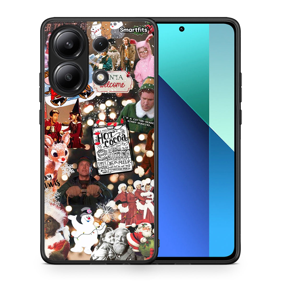 Θήκη Xiaomi Redmi Note 13 4G Xmas Movies από τη Smartfits με σχέδιο στο πίσω μέρος και μαύρο περίβλημα | Xiaomi Redmi Note 13 4G Xmas Movies case with colorful back and black bezels