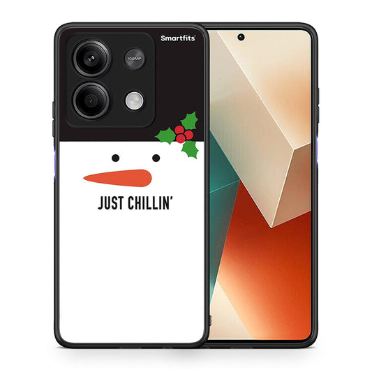 Θήκη Xiaomi Redmi Note 13 5G Christmas Chillin από τη Smartfits με σχέδιο στο πίσω μέρος και μαύρο περίβλημα | Xiaomi Redmi Note 13 5G Christmas Chillin case with colorful back and black bezels
