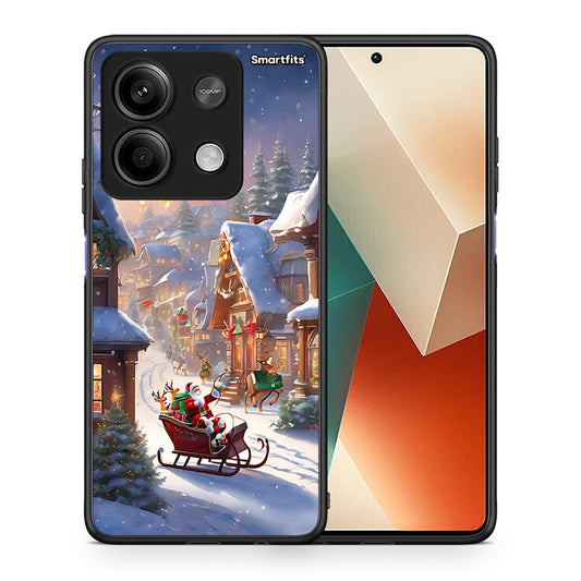 Θήκη Xiaomi Redmi Note 13 5G Christmas Snow από τη Smartfits με σχέδιο στο πίσω μέρος και μαύρο περίβλημα | Xiaomi Redmi Note 13 5G Christmas Snow case with colorful back and black bezels