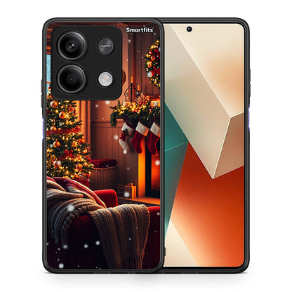 Θήκη Xiaomi Redmi Note 13 5G Home For Christmas από τη Smartfits με σχέδιο στο πίσω μέρος και μαύρο περίβλημα | Xiaomi Redmi Note 13 5G Home For Christmas case with colorful back and black bezels