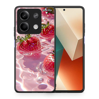 Θήκη Xiaomi Redmi Note 13 5G Juicy Strawberries από τη Smartfits με σχέδιο στο πίσω μέρος και μαύρο περίβλημα | Xiaomi Redmi Note 13 5G Juicy Strawberries case with colorful back and black bezels
