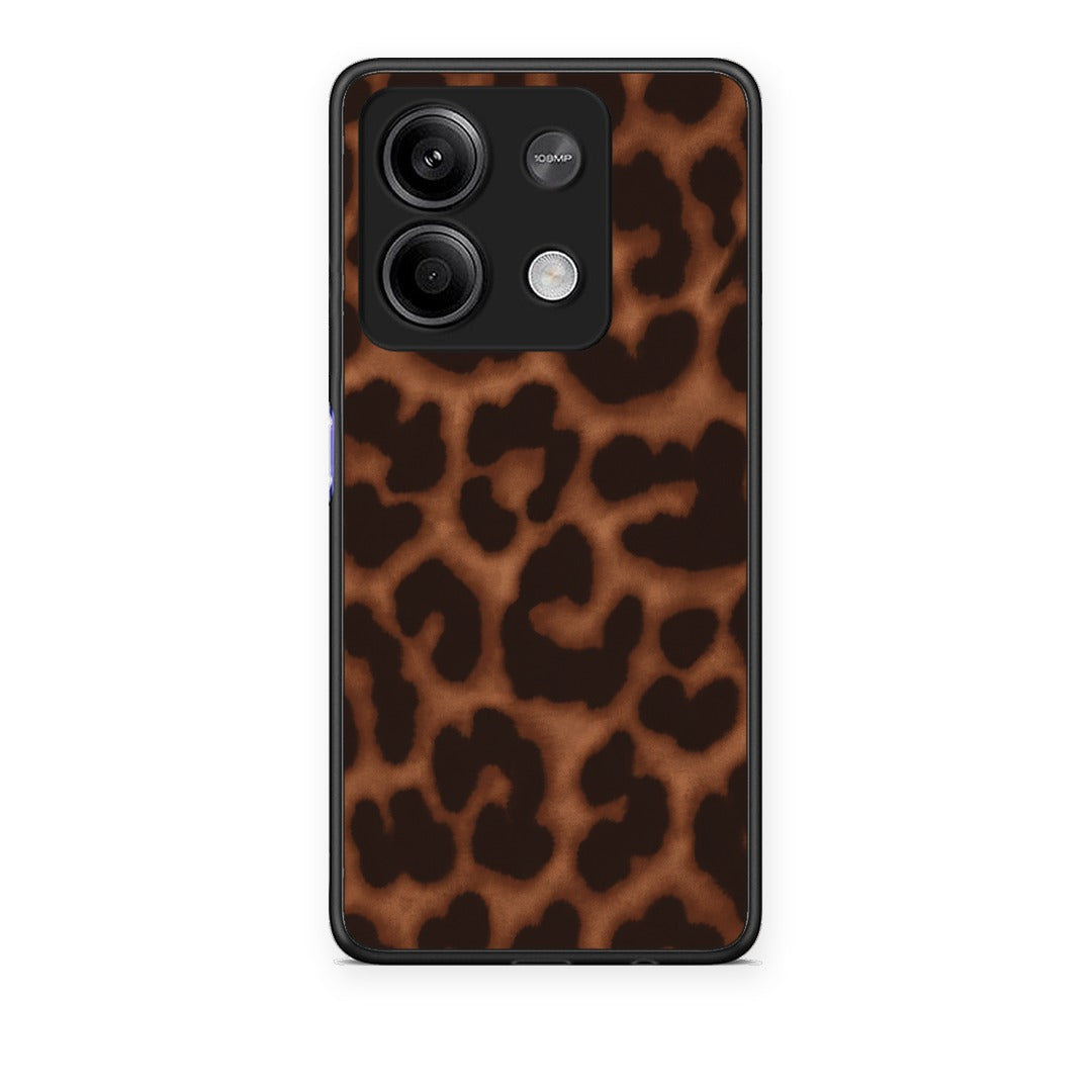 Θήκη Xiaomi Redmi Note 13 5G Leopard Print Dark Brown από τη Smartfits με σχέδιο στο πίσω μέρος και μαύρο περίβλημα | Xiaomi Redmi Note 13 5G Leopard Print Dark Brown case with colorful back and black bezels