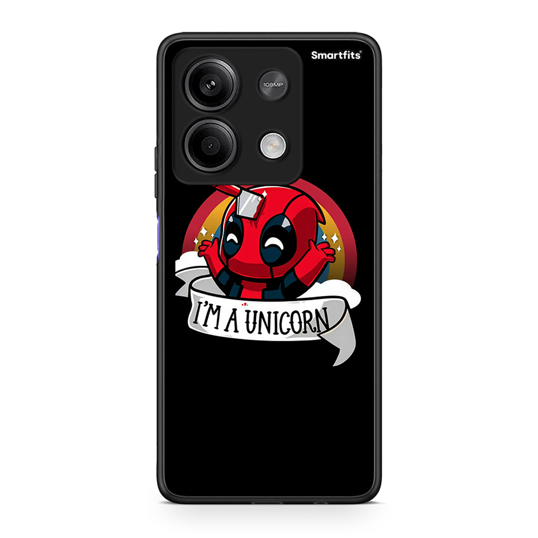 Xiaomi Redmi Note 13 5G Unicorn Deadpool θήκη από τη Smartfits με σχέδιο στο πίσω μέρος και μαύρο περίβλημα | Smartphone case with colorful back and black bezels by Smartfits