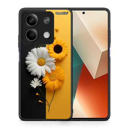 Θήκη Xiaomi Redmi Note 13 5G Yellow Daisies από τη Smartfits με σχέδιο στο πίσω μέρος και μαύρο περίβλημα | Xiaomi Redmi Note 13 5G Yellow Daisies case with colorful back and black bezels