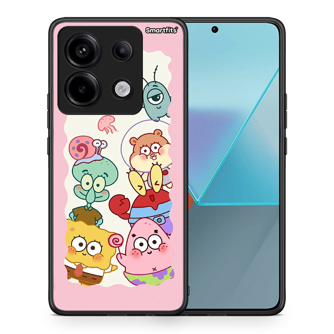 Θήκη Xiaomi Redmi Note 13 Pro 5G Cute Companion από τη Smartfits με σχέδιο στο πίσω μέρος και μαύρο περίβλημα | Xiaomi Redmi Note 13 Pro 5G Cute Companion case with colorful back and black bezels