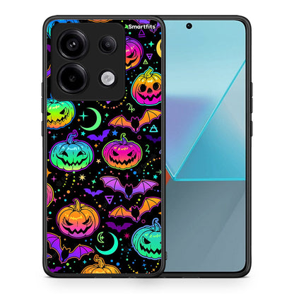 Θήκη Xiaomi Redmi Note 13 Pro 5G Neon Halloween από τη Smartfits με σχέδιο στο πίσω μέρος και μαύρο περίβλημα | Xiaomi Redmi Note 13 Pro 5G Neon Halloween case with colorful back and black bezels