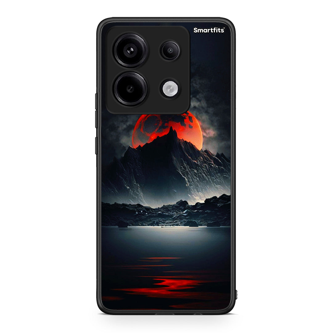 Xiaomi Redmi Note 13 Pro 5G Red Full Moon θήκη από τη Smartfits με σχέδιο στο πίσω μέρος και μαύρο περίβλημα | Smartphone case with colorful back and black bezels by Smartfits