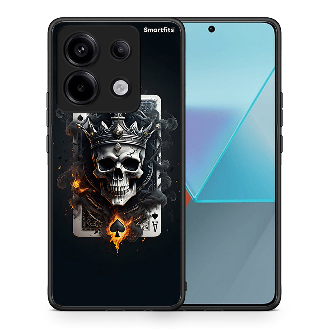 Θήκη Xiaomi Redmi Note 13 Pro 5G Skull King Ace από τη Smartfits με σχέδιο στο πίσω μέρος και μαύρο περίβλημα | Xiaomi Redmi Note 13 Pro 5G Skull King Ace case with colorful back and black bezels