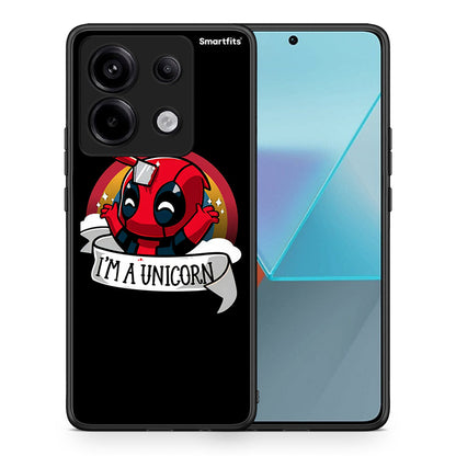 Θήκη Xiaomi Redmi Note 13 Pro 5G Unicorn Deadpool από τη Smartfits με σχέδιο στο πίσω μέρος και μαύρο περίβλημα | Xiaomi Redmi Note 13 Pro 5G Unicorn Deadpool case with colorful back and black bezels