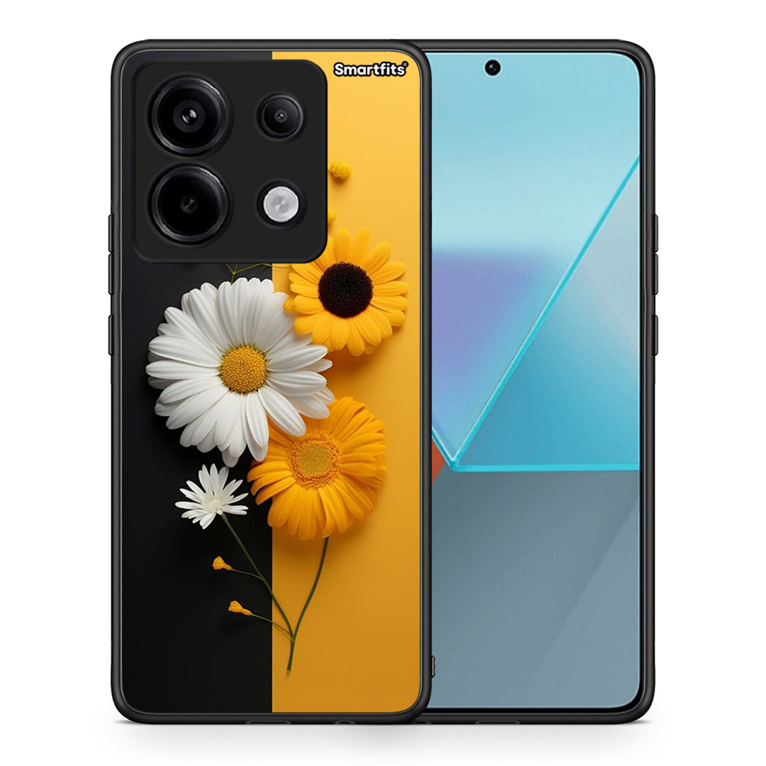 Θήκη Xiaomi Redmi Note 13 Pro 5G Yellow Daisies από τη Smartfits με σχέδιο στο πίσω μέρος και μαύρο περίβλημα | Xiaomi Redmi Note 13 Pro 5G Yellow Daisies case with colorful back and black bezels