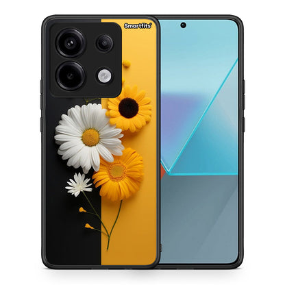 Θήκη Xiaomi Redmi Note 13 Pro 5G Yellow Daisies από τη Smartfits με σχέδιο στο πίσω μέρος και μαύρο περίβλημα | Xiaomi Redmi Note 13 Pro 5G Yellow Daisies case with colorful back and black bezels