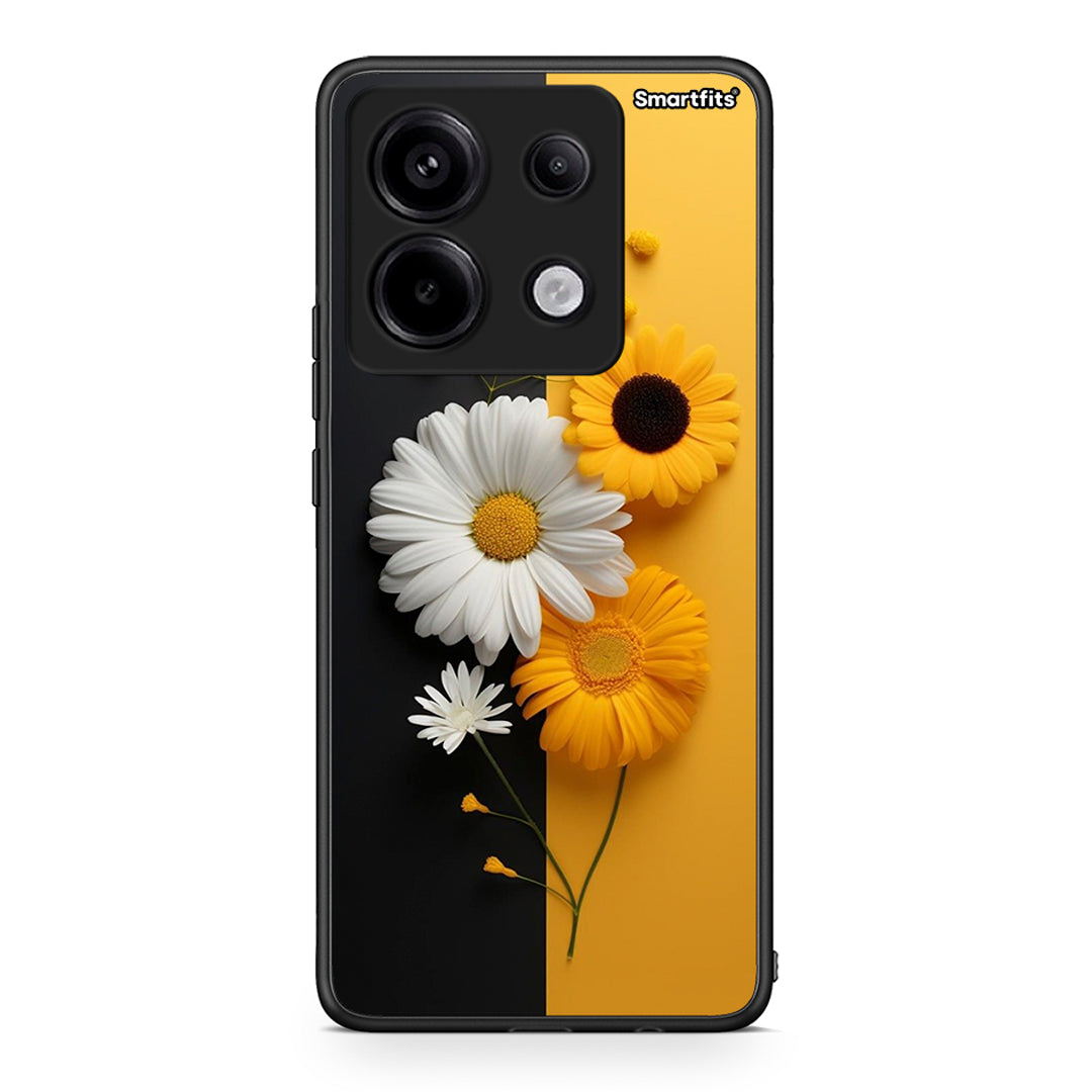 Xiaomi Redmi Note 13 Pro 5G Yellow Daisies θήκη από τη Smartfits με σχέδιο στο πίσω μέρος και μαύρο περίβλημα | Smartphone case with colorful back and black bezels by Smartfits