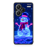 Thumbnail for Xiaomi Redmi Note 13 Pro Plus 5G Christmas Neon Snowman θήκη από τη Smartfits με σχέδιο στο πίσω μέρος και μαύρο περίβλημα | Smartphone case with colorful back and black bezels by Smartfits