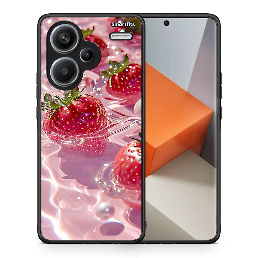 Θήκη Xiaomi Redmi Note 13 Pro Plus 5G Juicy Strawberries από τη Smartfits με σχέδιο στο πίσω μέρος και μαύρο περίβλημα | Xiaomi Redmi Note 13 Pro Plus 5G Juicy Strawberries case with colorful back and black bezels