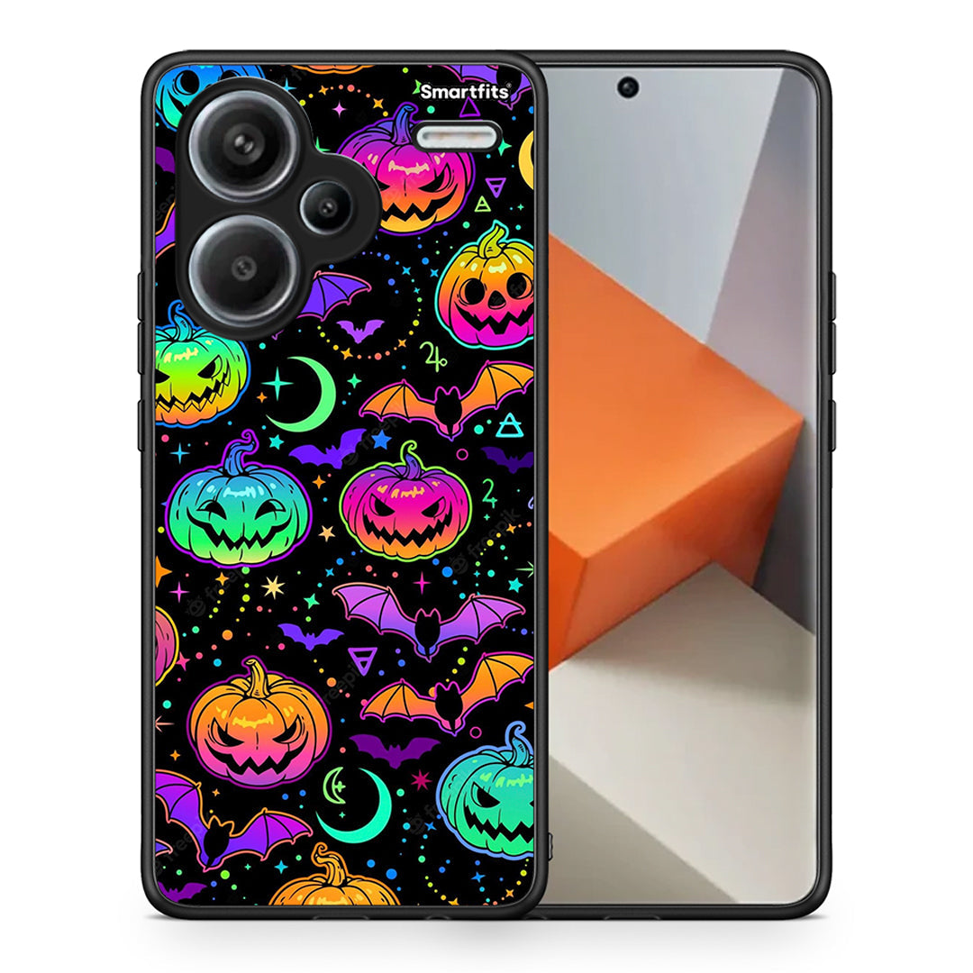 Θήκη Xiaomi Redmi Note 13 Pro Plus 5G Neon Halloween από τη Smartfits με σχέδιο στο πίσω μέρος και μαύρο περίβλημα | Xiaomi Redmi Note 13 Pro Plus 5G Neon Halloween case with colorful back and black bezels