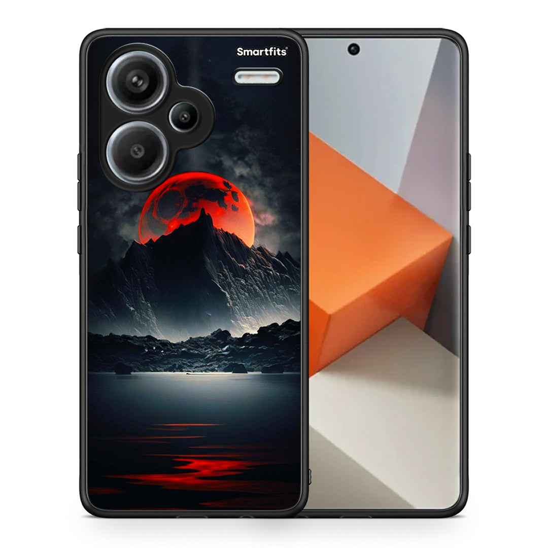 Θήκη Xiaomi Redmi Note 13 Pro Plus 5G Red Full Moon από τη Smartfits με σχέδιο στο πίσω μέρος και μαύρο περίβλημα | Xiaomi Redmi Note 13 Pro Plus 5G Red Full Moon case with colorful back and black bezels