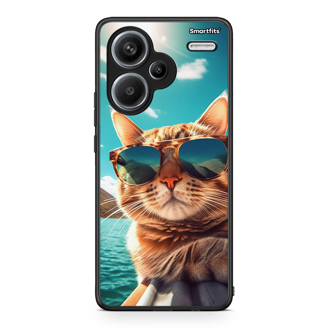 Xiaomi Redmi Note 13 Pro Plus 5G Summer Cat θήκη από τη Smartfits με σχέδιο στο πίσω μέρος και μαύρο περίβλημα | Smartphone case with colorful back and black bezels by Smartfits