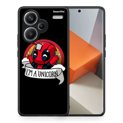 Θήκη Xiaomi Redmi Note 13 Pro Plus 5G Unicorn Deadpool από τη Smartfits με σχέδιο στο πίσω μέρος και μαύρο περίβλημα | Xiaomi Redmi Note 13 Pro Plus 5G Unicorn Deadpool case with colorful back and black bezels
